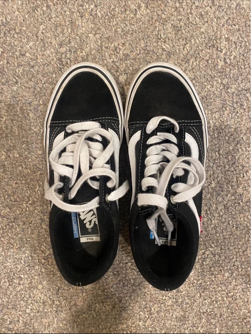 Vans Black and White Low-Top Skate Shoes